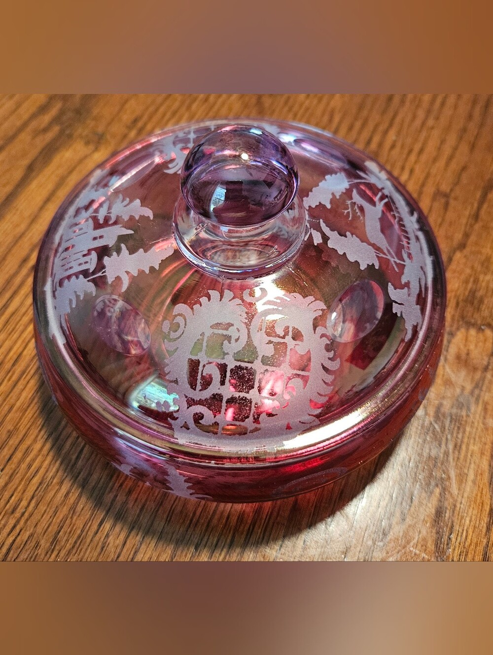 Cranberry Glass Candy Dish